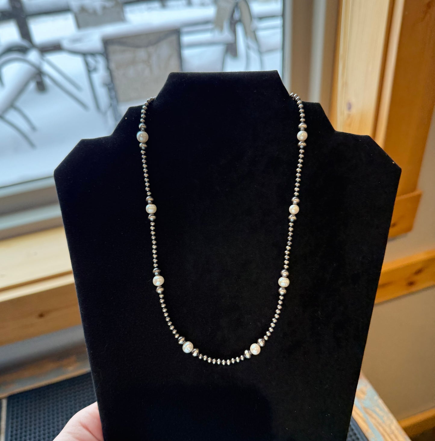 Sterling Silver Pearl Necklace "The Josie"