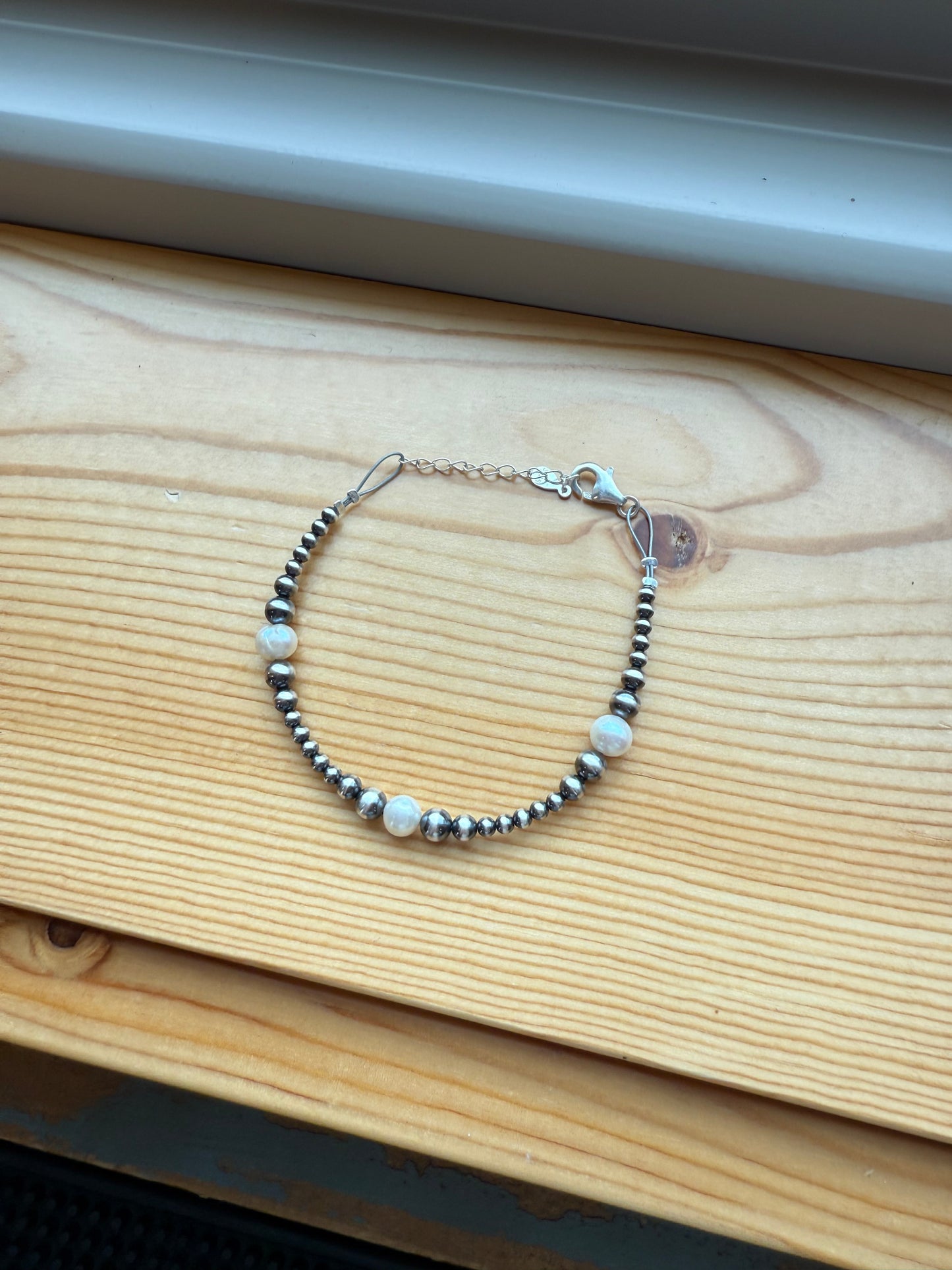 Sterling Silver and Freshwater Pearl Bracelet "The Birdie'