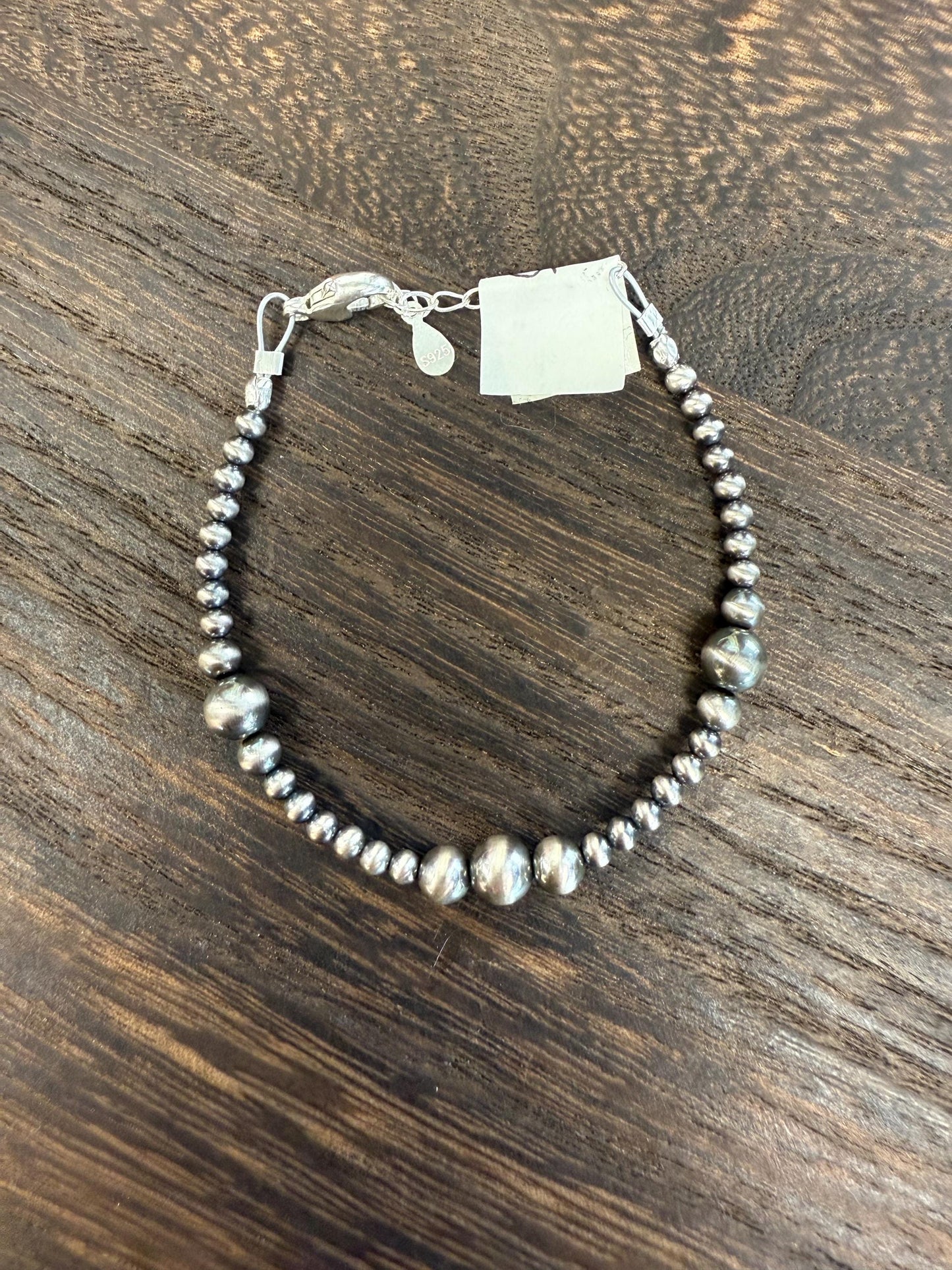 Graduated Sterling Silver Pearl Bracelet “The Ella”
