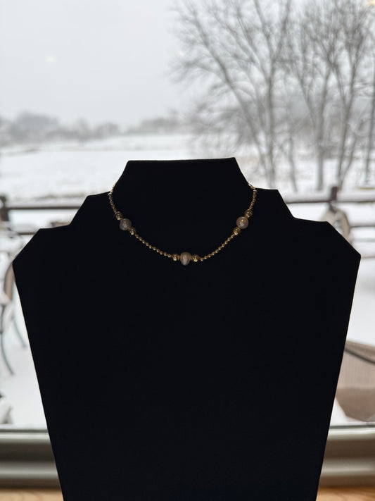 Dainty Beaded Gold Bracelet, freshwater pearls: Gold Filled "The Blondie"