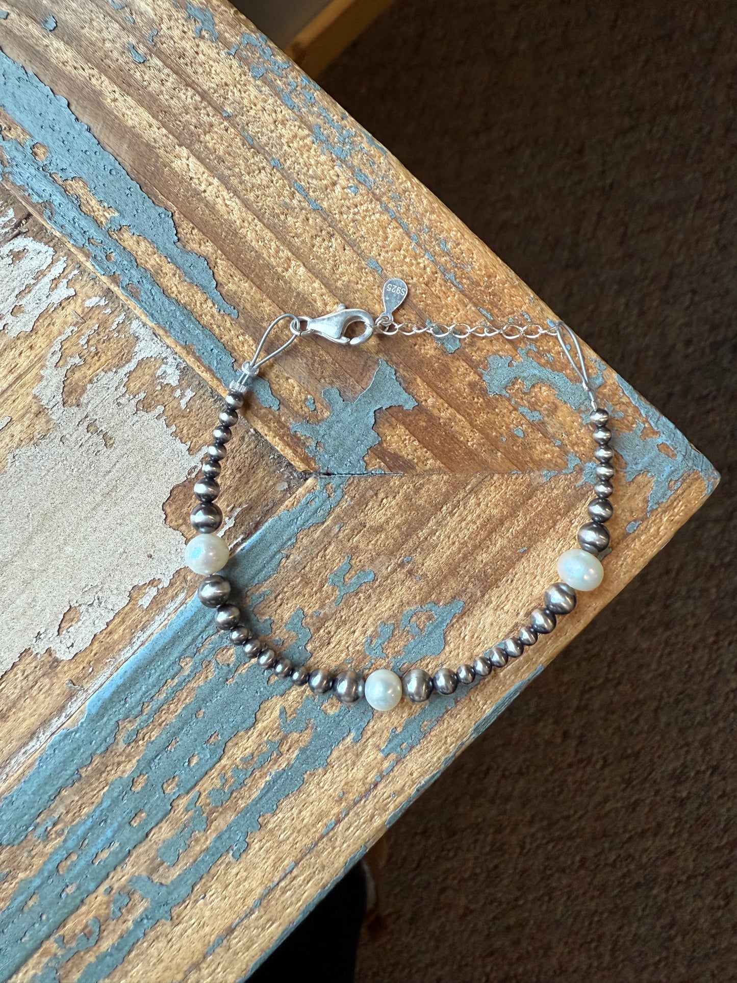 Sterling Silver and Freshwater Pearl Bracelet "The Birdie'