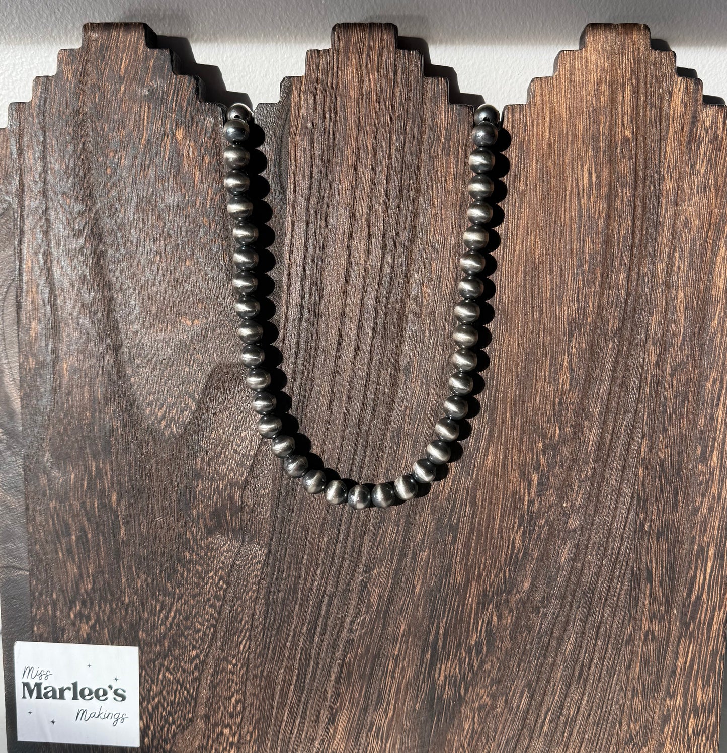 Sterling Silver Pearl Necklace 10mm