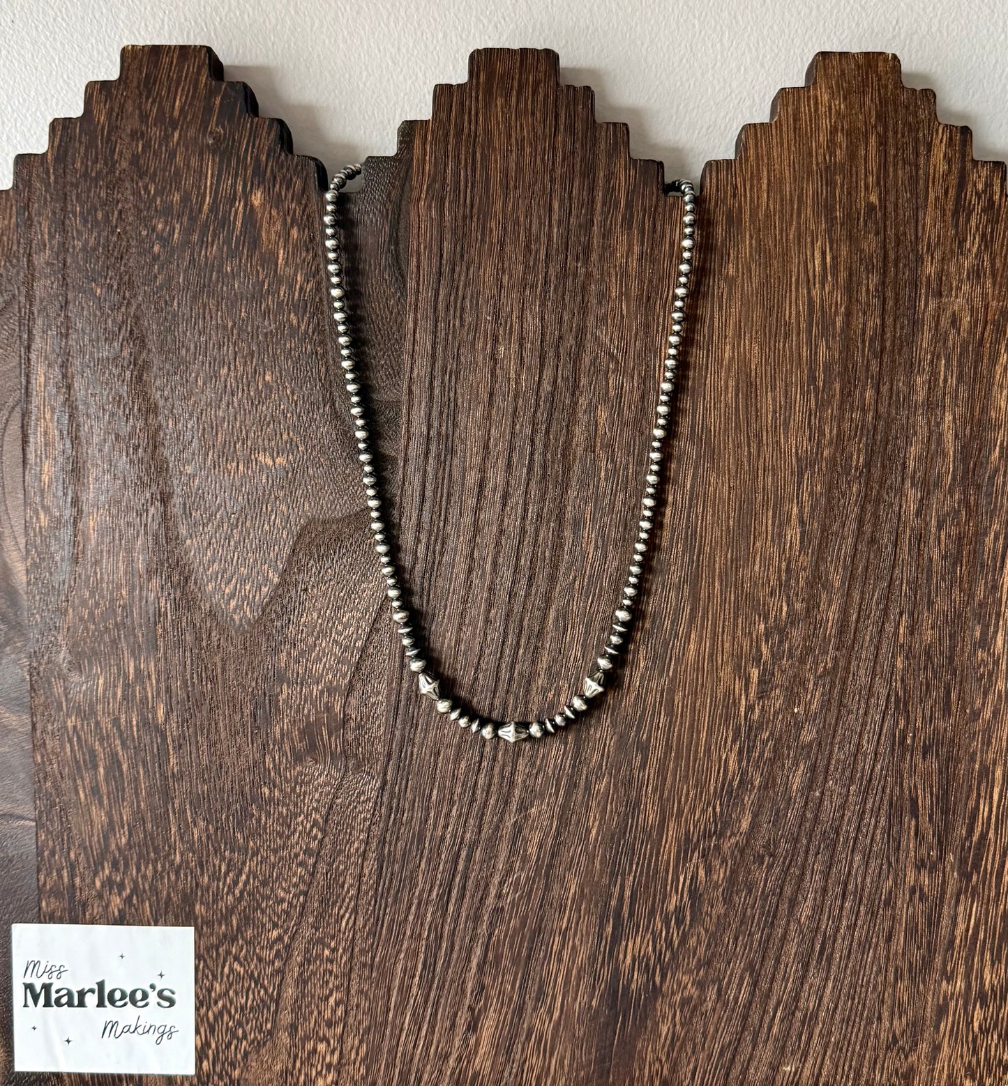 Sterling Silver Pearl & Corrugated Pearl Necklace “The Mary”