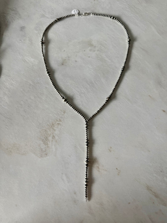 Lariat Sterling Silver Pearl "The Fran" Necklace