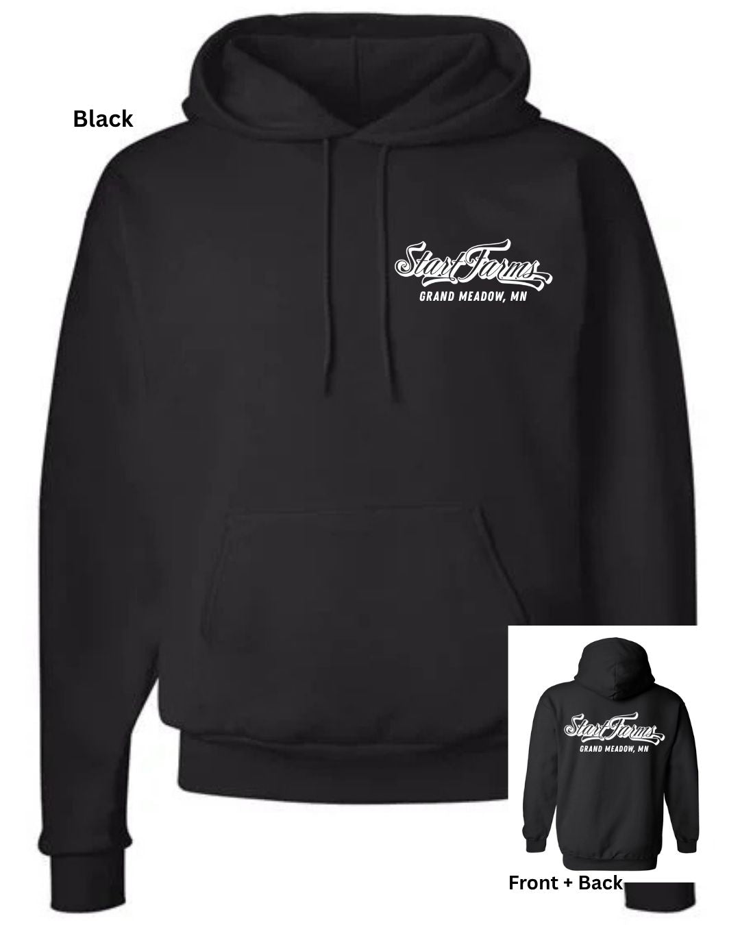 Start Farms Hoodie Front + Back Design