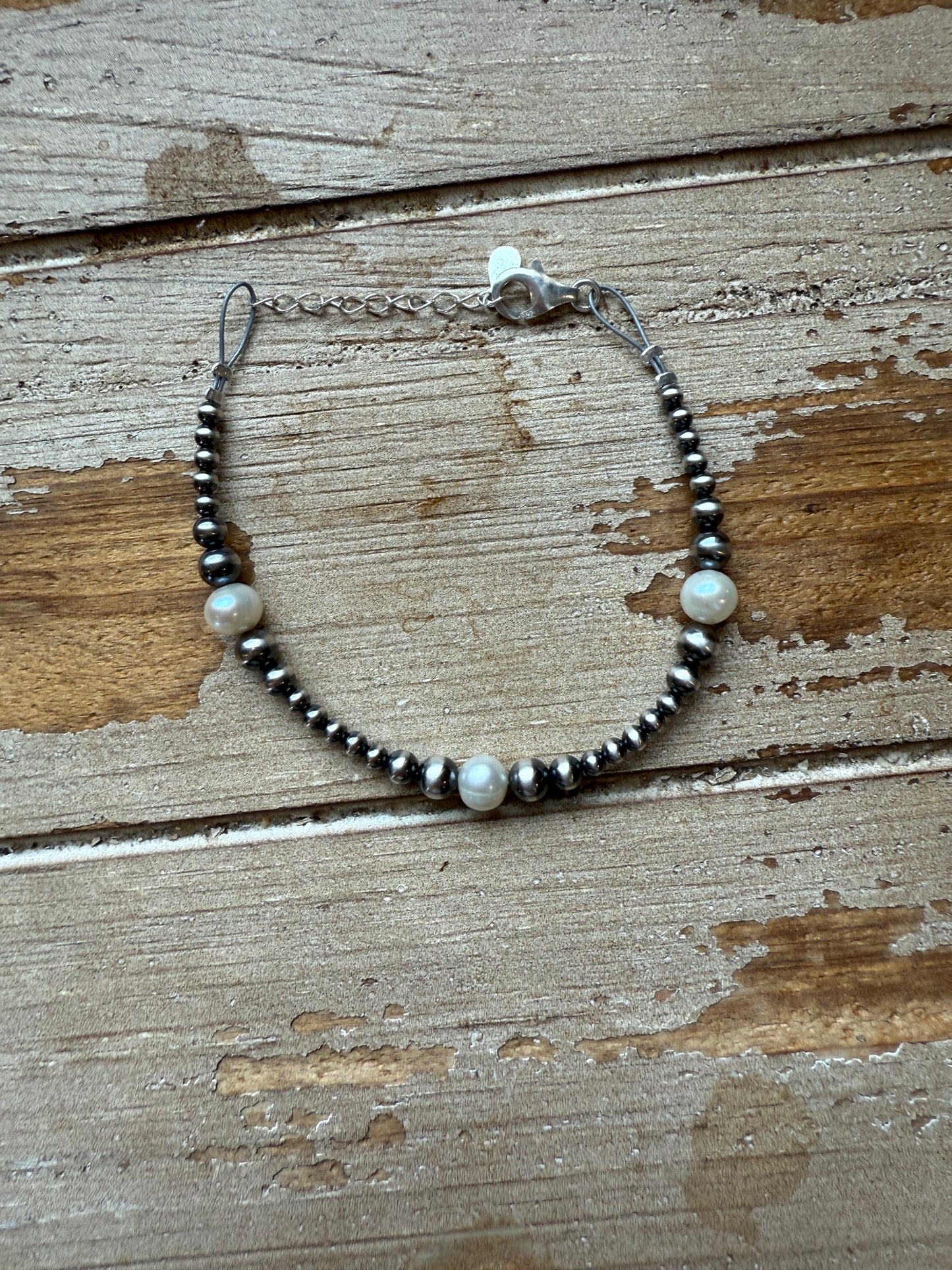 Sterling Silver and Freshwater Pearl Bracelet "The Birdie'