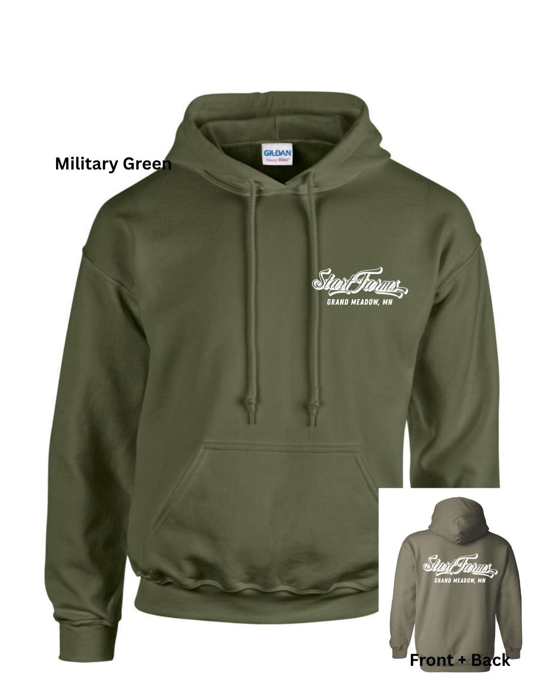 Start Farms Hoodie Front + Back Design