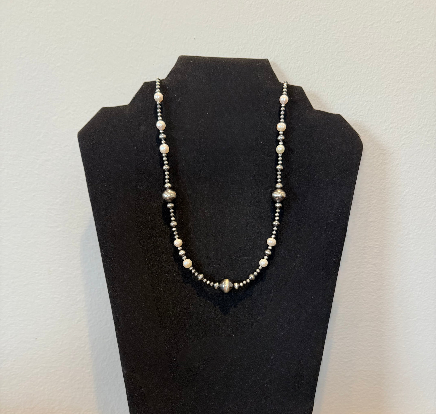 Sterling Silver Pearl Necklace with Freshwater Pearls "The Sadie"
