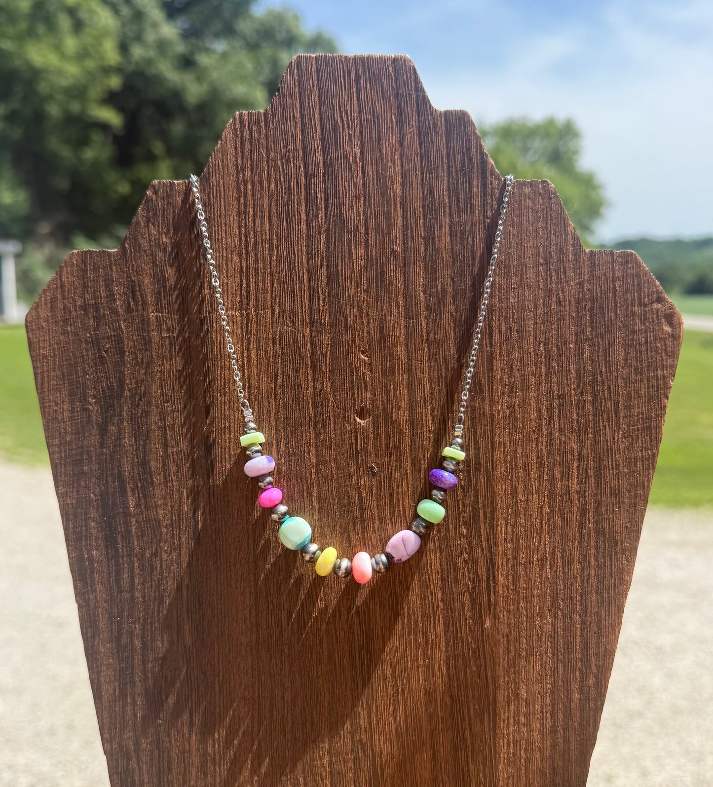 The Chesney - Sterling Silver Pearl & Opal Necklace