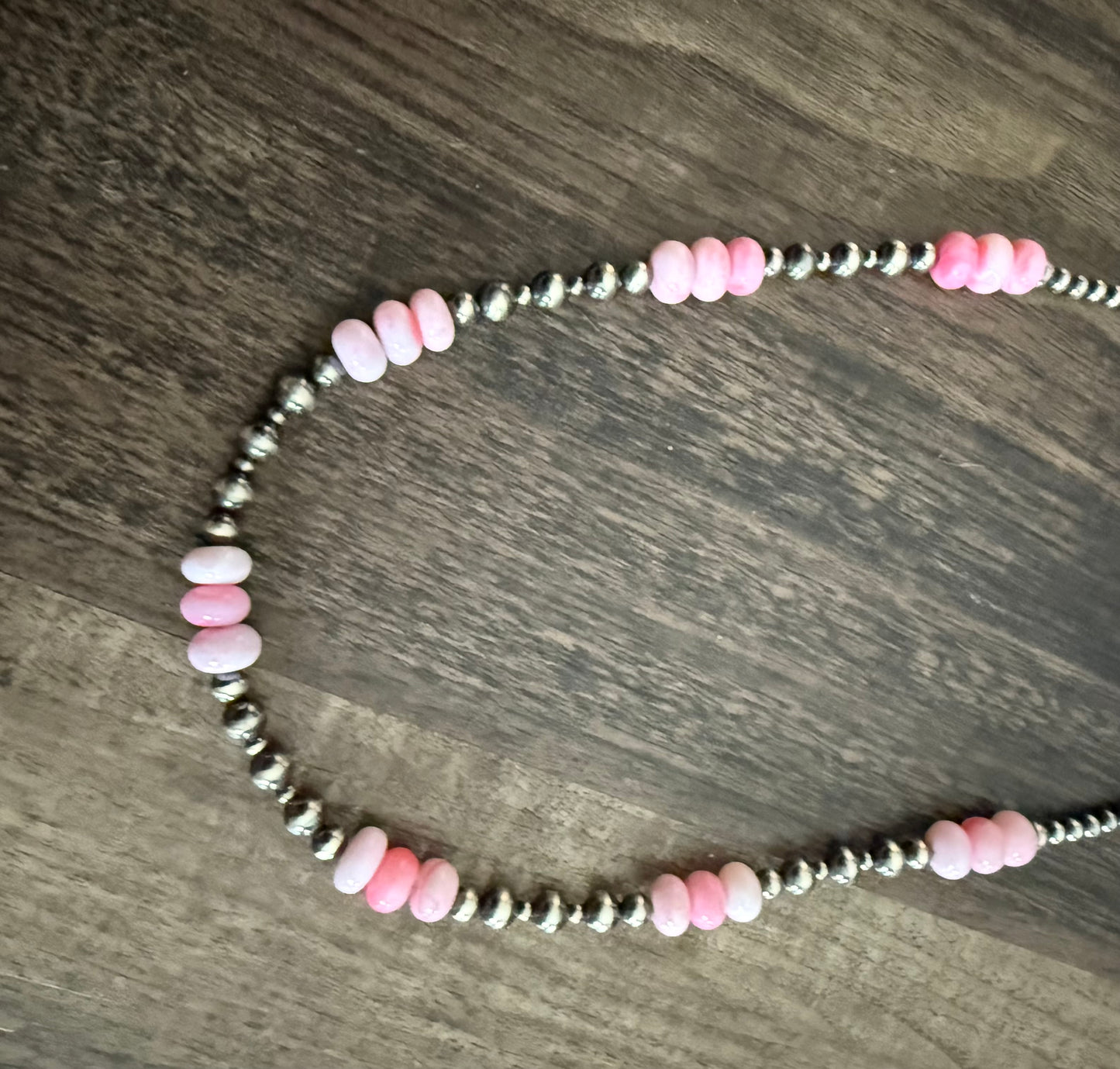 “The Lainey” Pink Opal & Sterling Silver Pearl Necklace