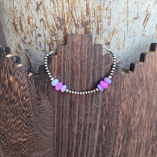 Sterling Silver Pearl and Opal Bracelet “The Bridget”